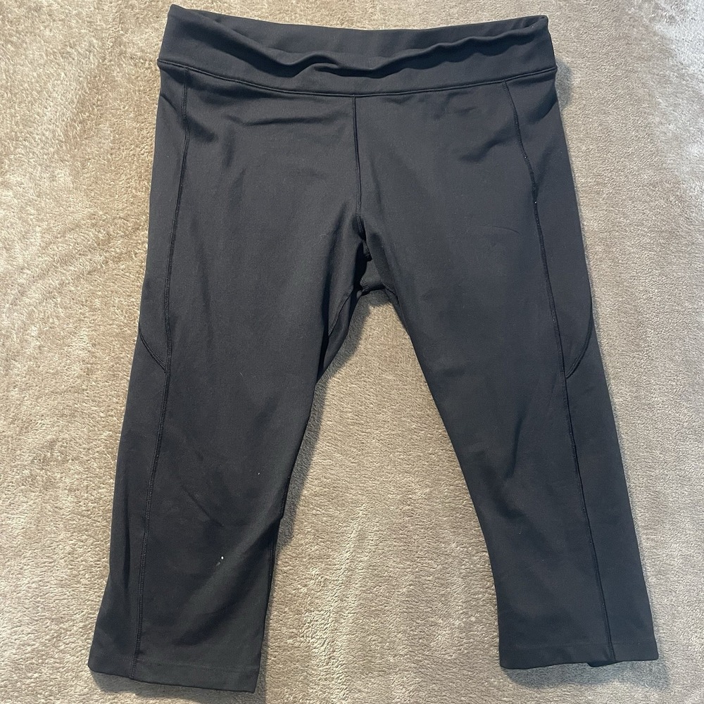 Lululemon Leggings Womens Large Black Capri Mid Rise